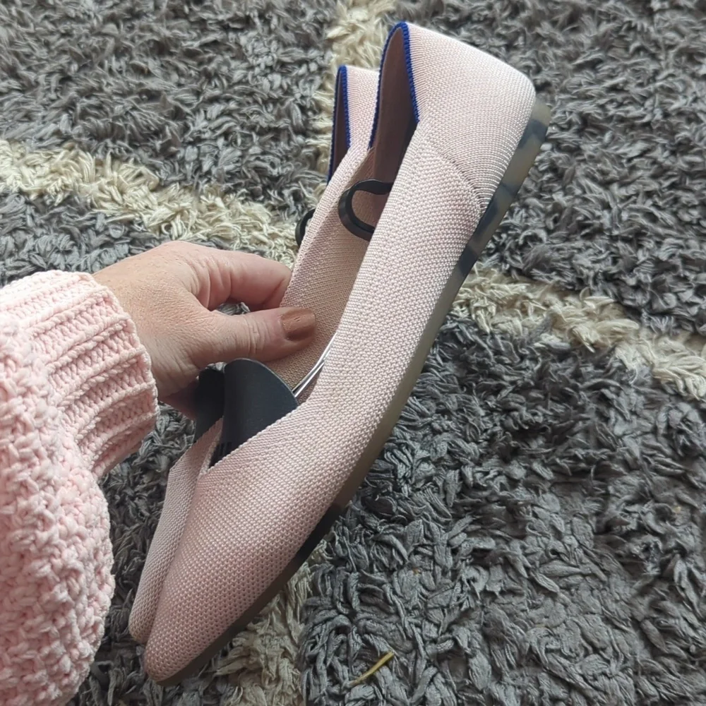 Rothy's Pointed Toe Flat Light Pink Blush Tortoise Size Women's 9.5